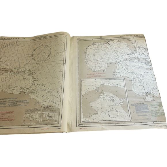 Atlas of Pilot Charts Central American Waters South Atlantic Ocean VTG Navy Maps - Picture 14 of 16